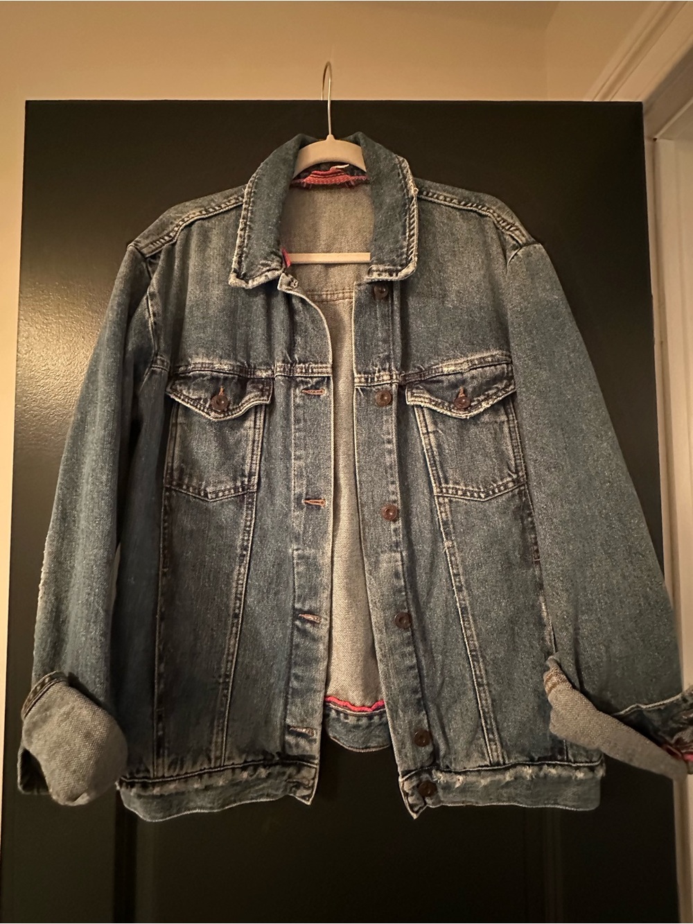 Free People Classic Blue Denim Jacket - Medium Wash